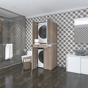 Çamaşır-kurutma Makinesi Dolabı El Kindi Crd 187*070*60 Çekmeceli Kapaklı Banyo