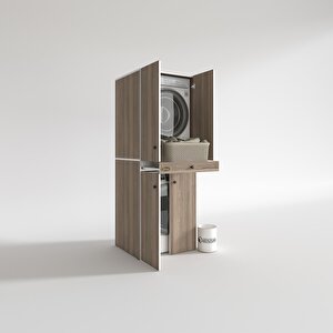 Çamaşır-kurutma Makinesi Dolabı El Kindi Crd 187*070*60 Çekmeceli Kapaklı Banyo