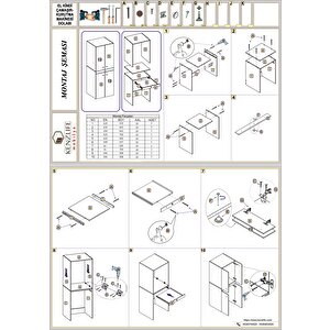 Çamaşır-kurutma Makinesi Dolabı El Kindi Crd 187*070*60 Çekmeceli Kapaklı Banyo