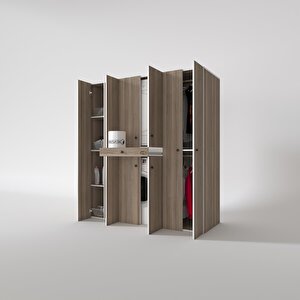 Çamaşır-kurutma Makinesi Dolabı Ve Giysi Dolabı Çekmeceli Ebuzer Sol Raf Crd 187*160*60  Banyo