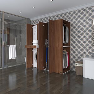 Çamaşır-kurutma Makinesi Dolabı Ve Giysi Dolabı Çekmeceli Eşari Sağ Cvz 187*160*60  Banyo