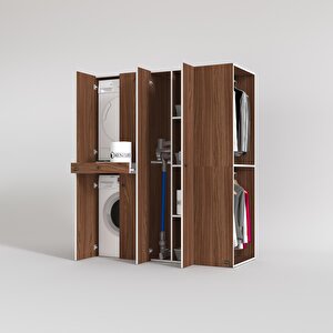 Çamaşır-kurutma Makinesi Dolabı Ve Giysi Dolabı Çekmeceli Eşari Sağ Cvz 187*160*60  Banyo