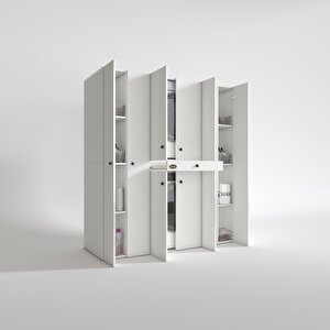 Çamaşır-kurutma Makinesi Dolabı Nazzam Byz 187*170*60 Çekmeceli Raflı Banyo
