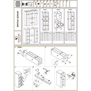 Kenzlife Çamaşır-kurutma Makinesi Dolabı Nazzam Byz 187*170*60 Çekmeceli Raflı Banyo