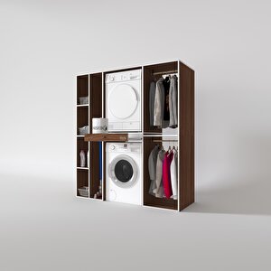 Kenzlife Çamaşır-kurutma Makinesi Dolabı Ve Giysi Dolabı Çekmeceli Hattab Sol Raf Cvz 187*160*60  Banyo