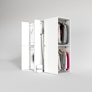 Çamaşır-kurutma Makinesi Dolabı Ve Giysi Dolabı Bistami Sağ Byz 180*160*60  Banyo