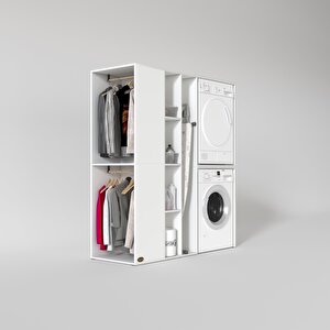 Çamaşır-kurutma Makinesi Dolabı Ve Giysi Dolabı Kazvini Sol Byz 180*160*60  Banyo