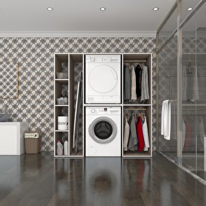 Çamaşır-kurutma Makinesi Dolabı Ve Giysi Dolabı Cevheri Sol Crd 180x170x60  Banyo