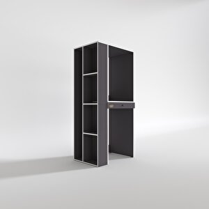 Çamaşır-kurutma Makinesi Dolabı Bacce Sol Gri 187*090*60 Çekmeceli Banyo