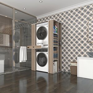 Çamaşır-kurutma Makinesi Dolabı Umare Crd 187*110*60 Çekmeceli Raflı Banyo