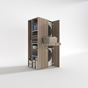 Çamaşır-kurutma Makinesi Dolabı Ahi Evran Sol Crd 187*090*60 Çekmeceli Banyo