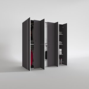 Çamaşır-kurutma Makinesi Dolabı Ve Giysi Dolabı Suyuti Sağ Gri 180*170*60  Banyo