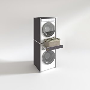 Çamaşır-kurutma Makinesi Dolabı Avi Senna Gri 187*070*60 Çekmeceli Banyo