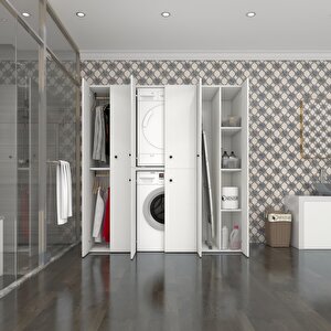 Çamaşır-kurutma Makinesi Dolabı Ve Giysi Dolabı Suyutimdf Sol Byz 180*170*60  % 100 Full Mdf