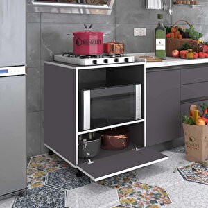 Ocak Dolabı Bennu Gri 85*70*60 Xlarge Kapaklı Hazır Mutfak Klasik Setüstü Ocak Için Sabit Tabla