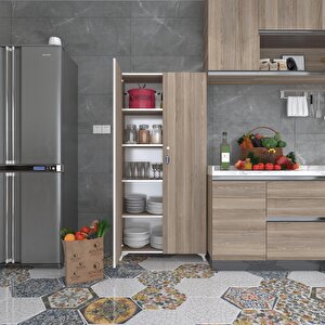 2 Kapılı Dolap Çilem 188*090*032 Crd Kilitli Ayaklı Banyo Mutfak Ofis Kitaplık Ayakkabılık Kiler