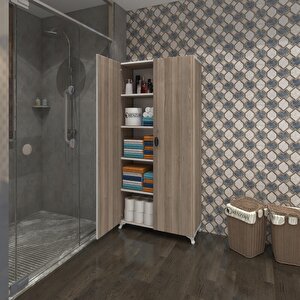 Kenzlife 2 Kapılı Dolap Çilem 188*090*032 Crd Kilitli Ayaklı Banyo Mutfak Ofis Kitaplık Ayakkabılık Kiler
