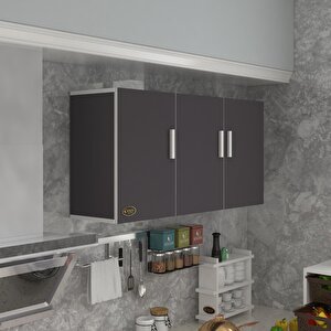 Hazır Mutfak Canna22 Gri 060*120*22 Mutfak Banyo Dolabı Kapaklı Raflı