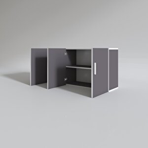 Hazır Mutfak Canna22 Gri 060*120*22 Mutfak Banyo Dolabı Kapaklı Raflı