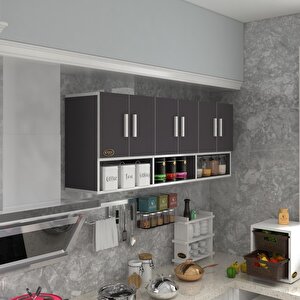 Hazır Mutfak Vice Gri 060*180*32 Mutfak Banyo Dolabı Kapaklı Raflı