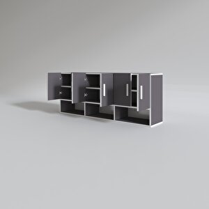 Hazır Mutfak Vice Gri 060*180*32 Mutfak Banyo Dolabı Kapaklı Raflı