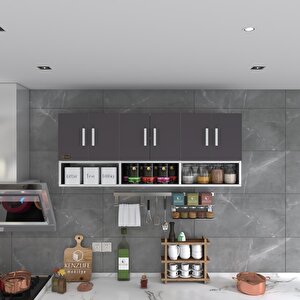 Kenzlife Hazır Mutfak Vice Gri 060*180*32 Mutfak Banyo Dolabı Kapaklı Raflı