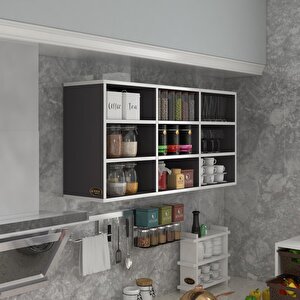 Hazır Mutfak Hortus22 Gri 060*120*22 Banyo Dolabı Raflı Kapaksız Arkalıklı