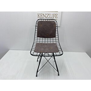 Knsz Kafes Tel Sandalyesi 1 Li Mazlum Syhgri Işlemeli Kumaş Sırtminderli Ofis Cafe Bahçe Mutfak