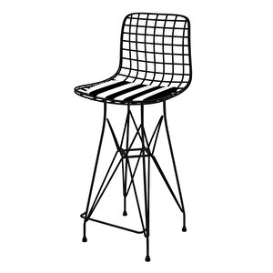 Knsz Orta Boy Tel Bar Sandalyesi 1 Li Mağrur Siyahtuan 65 Cm Oturma Yüksekliği Mutfak Bahçe Cafe Ofis