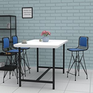 Knsz Orta Boy Tel Bar Sandalyesi 1 Li Mağrur Syhmvi Sırt Minderli 65 Cm Oturma Yüksekliği Mutfak Bahçe Cafe Ofis