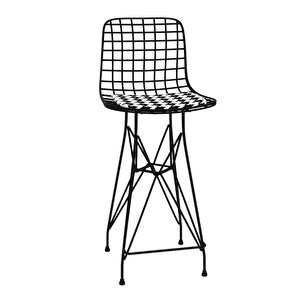 Knsz Orta Boy Tel Bar Sandalyesi 1 Li Mağrur Siyahkono 65 Cm Oturma Yüksekliği Mutfak Bahçe Cafe Ofis