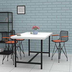 Knsz Ufak Boy Tel Bar Sandalyesi 1 Li Uslu Syhtrn Kolçaklı 55 Cm Oturma Yüksekliği Mutfak Bahçe Cafe Ofis