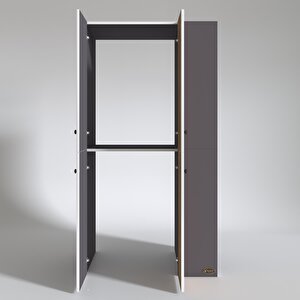 Çamaşır-kurutma Makinesi Dolabı Kapaklı Foka Gri 180*090*60 Banyo Arkalıksız