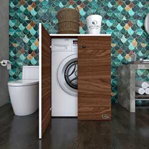 Çamaşır Makinesi Dolabı Kapaklı Tatyana Cvz 90*70*60 Banyo Ofis Kapaklı Arkalıksız