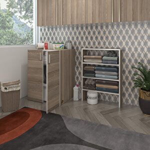 Çamaşır Makinesi Dolabı Halifman Cordoba 180x066x20 Banyo Kapaksız Arkalıksız