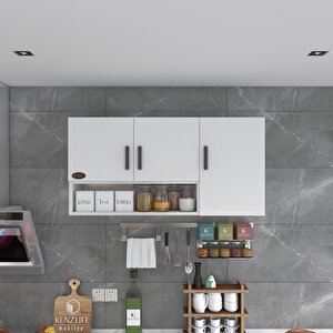 Kenzlife Hazır Mutfak Mirena32 Byz 060*120*32 Mutfak Banyo Dolabı Kapaklı Raflı