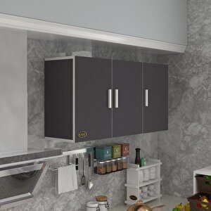 Hazır Mutfak Dirca22 Gri 060*120*22 Mutfak Banyo Dolabı Kapaklı Raflı