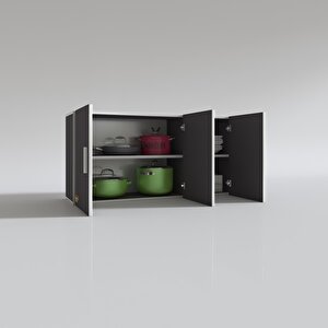 Hazır Mutfak Dirca22 Gri 060*120*22 Mutfak Banyo Dolabı Kapaklı Raflı