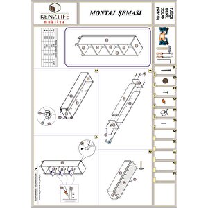 Kitaplık Beril 128*030*020 Byz Tekerlekli Mutfak Dolabı Banyo Ofis Ayakkabılık Kiler