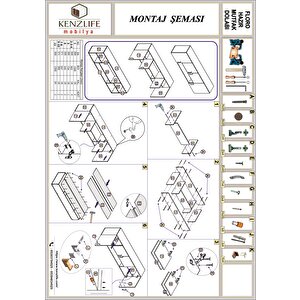 Hazır Mutfak Floro32 Beyaz 60x150x32 Mutfak Banyo Dolabı Kapaklı Raflı