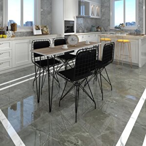 Knsz Masa Sandalye Takımı Hem75mazlum Crdsyh 140*040 Sm 4 Sandalye Syhsyh Sırt Minderli