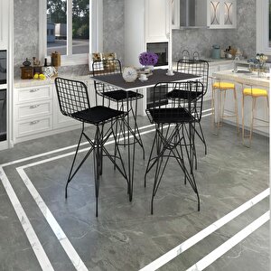 Knsz Masa Sandalye Takımı Hem105zengin Grisyh 100*070 4 Sandalye Syhsyh