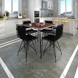 Knsz Masa Sandalye Takımı Hem75mazlum Cvzsyh 080*080 Klçsm 4 Sandalye Syhsyh Kolçaklı Sırt Minderli