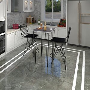 Knsz Masa Sandalye Takımı Hem105zengin Grisyh 060*060 2 Sandalye Syhsyh