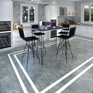 Knsz Masa Sandalye Takımı Hem105zengin Grisyh 130*070 4 Sandalye Syhsyh Sırt Minderli
