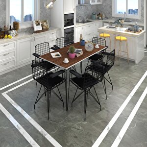 Knsz Masa Sandalye Takımı Hem75mazlum Cvzsyh 130*070 Klç 6 Sandalye Syhsyh Kolçaklı