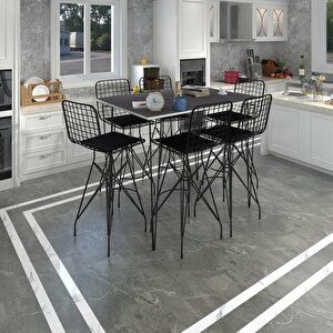 Knsz Masa Sandalye Takımı Hem105zengin Grisyh 130*070 6 Sandalye Syhsyh