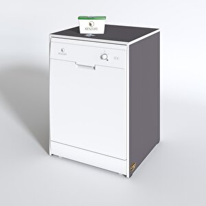 Bulaşık&çamaşır&kurutma Makinesi Dolabı Berfu Gri 90x70x60 Banyo Ofis