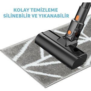 Glary Home Gh39a-wdbe-gry5 Üçgen Desenli Kaydırmaz Tabanlı 5'li Merdiven Halısı - Beyaz/koyu Bej