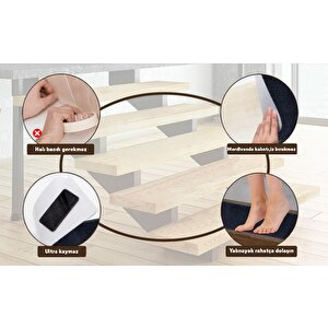 Glary Home Gh13a-gry1 Düz Desen Kaydırmaz Tabanlı 1'li Merdiven Halısı - Gri